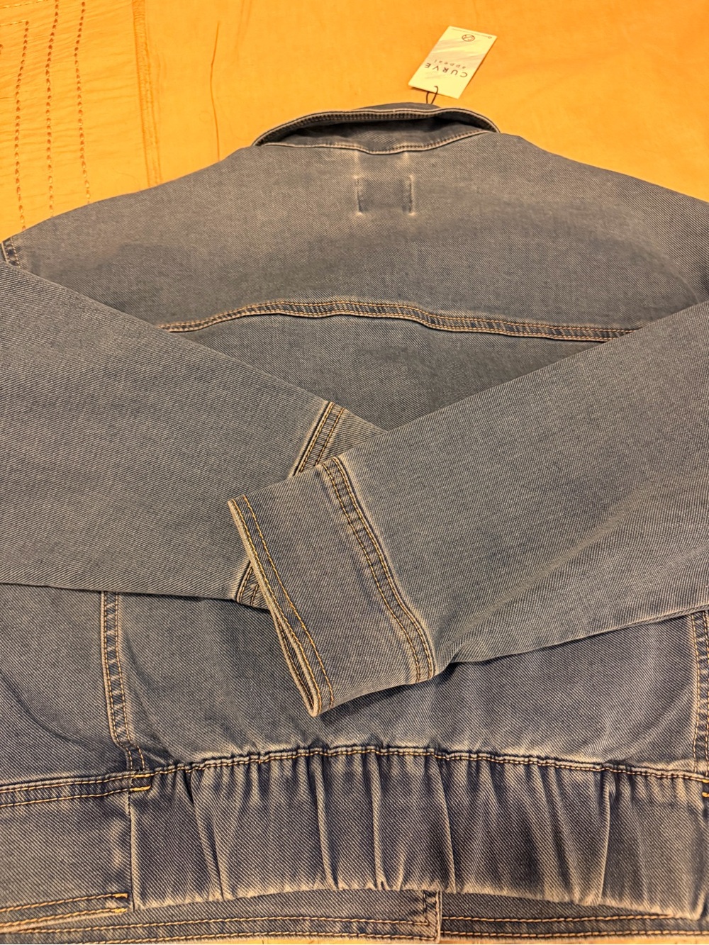 C/MEO Collective Boxy Cropped Denim Jacket in Mid Blue - Picture 8 of 16